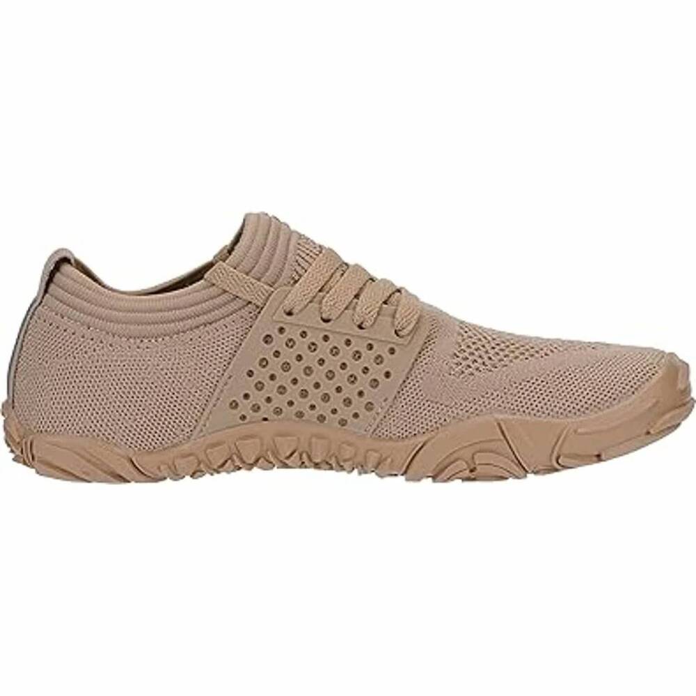 NEW JOOMRA women's mesh lace up barefoot sport shoes in tan